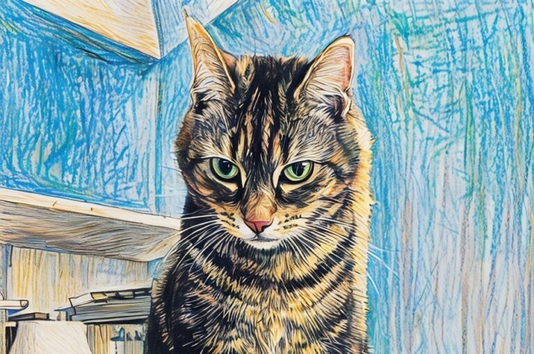Intense Cat Gaze Caturday Art